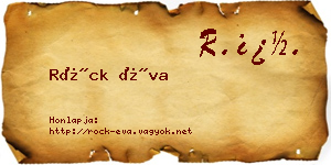 Röck Éva névjegykártya